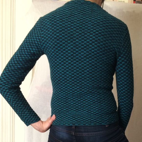Fitted Sweater Turquoise Black Check – Unusual! - Picture 2 of 7